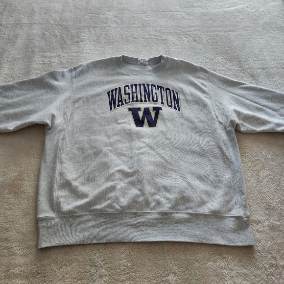 Champion Arch Over Logo Reverse Weave Washington Huskies Sweatshirt, Men's 2XL - Picture 9 of 10